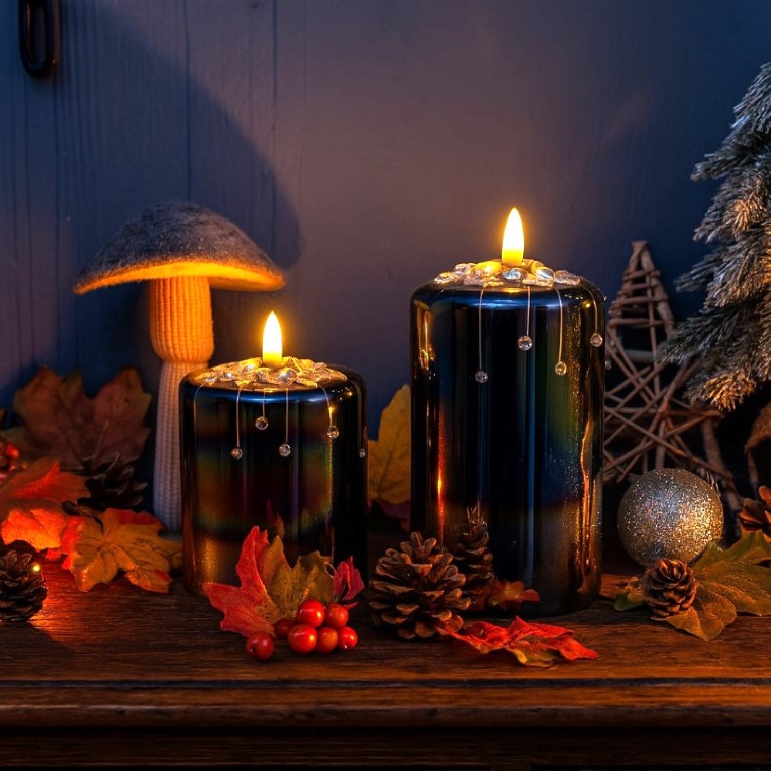 Online-Fuchs LED-Kerze 2er Set LED Kerzen aus Glas gefertigt mit 6-Stunden günstig online kaufen
