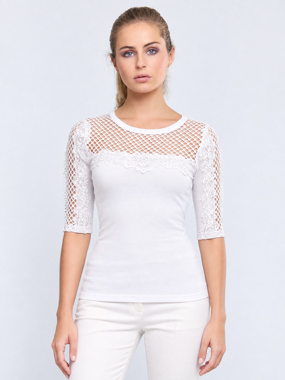 Passioni Sweater mit Spitzendetails
