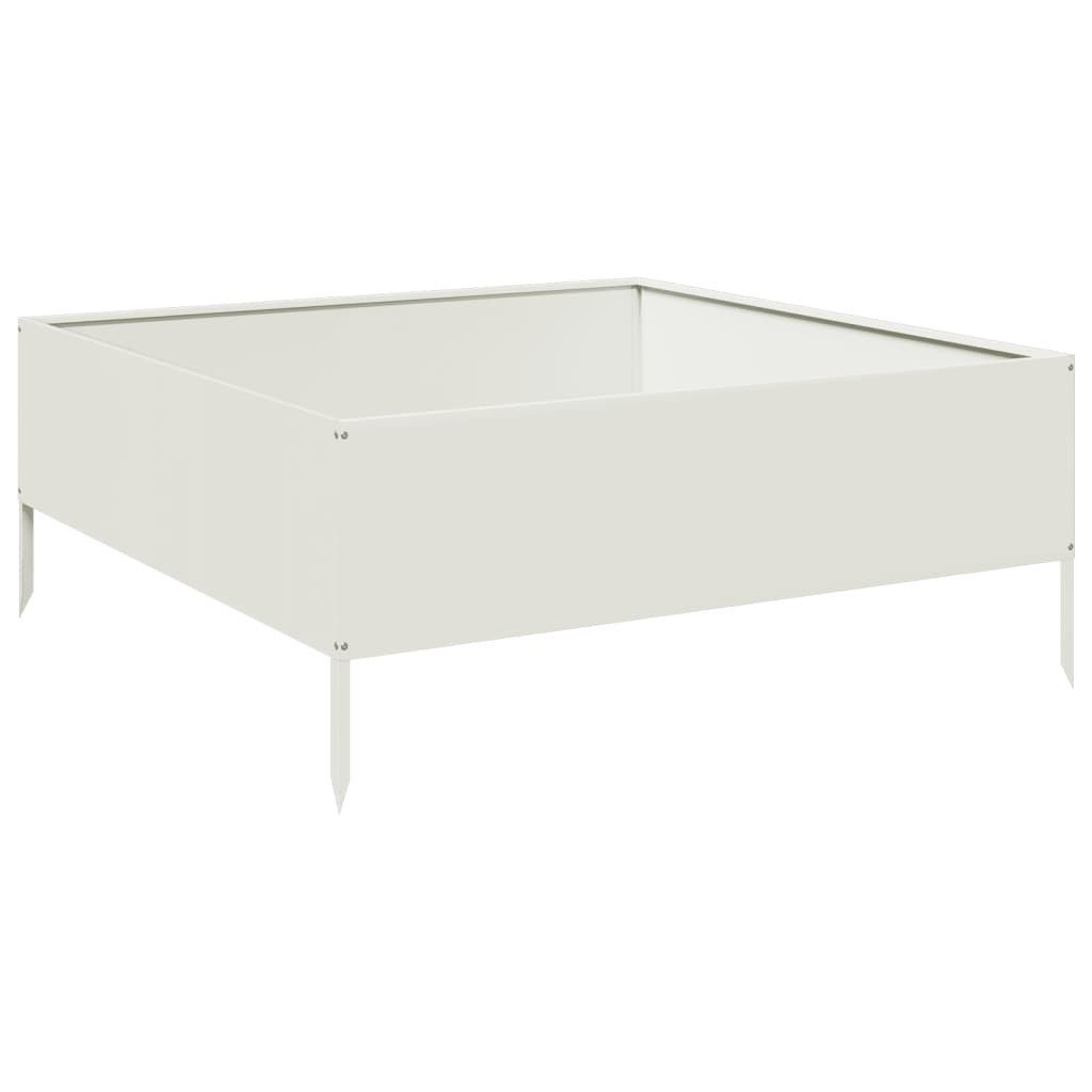 vidaXL Hochbeet Hochbeet Weiß 100x100x41 cm Stahl (1 St)