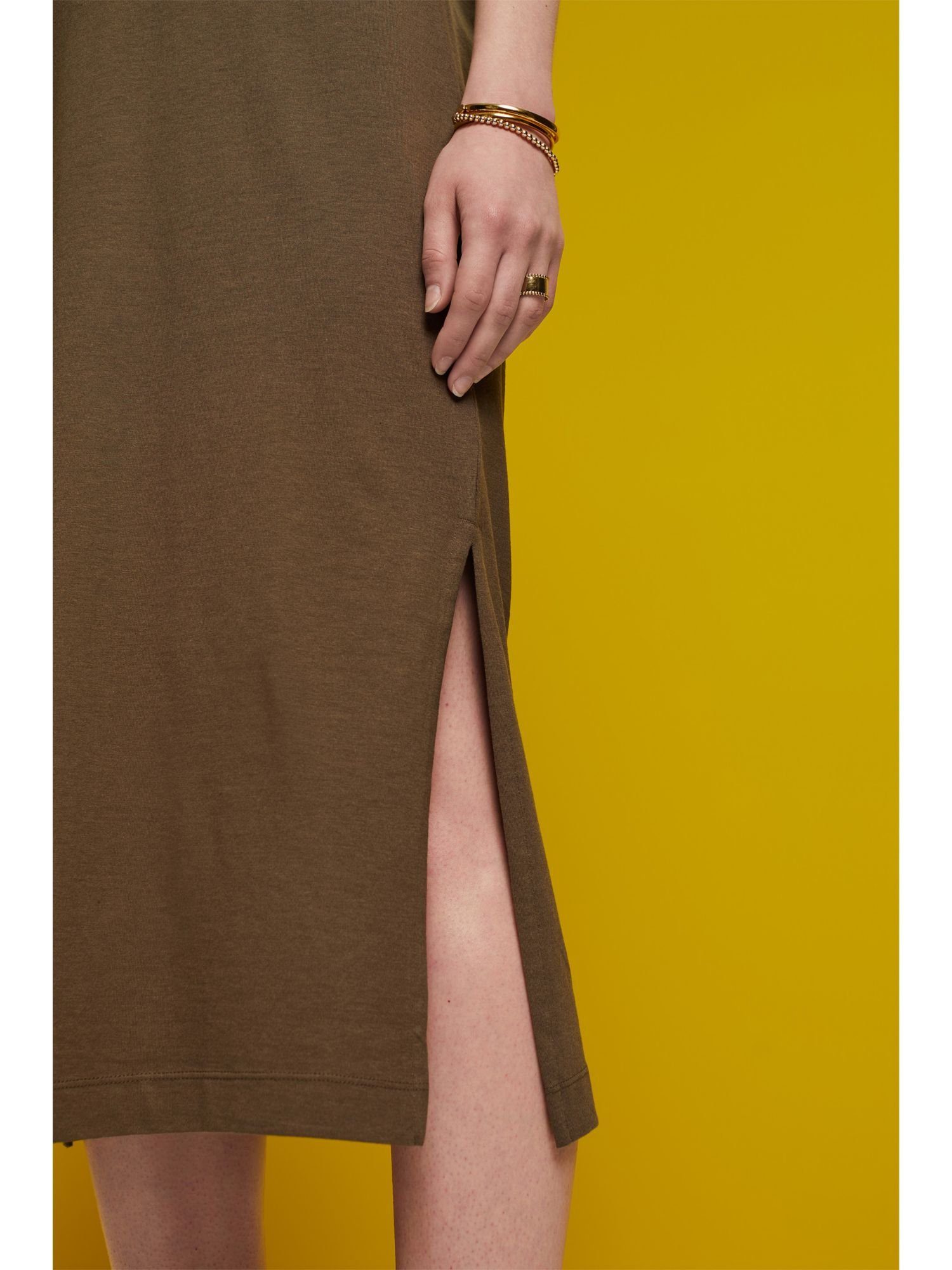 GREEN Midi-Kleid Esprit Jersey Midikleid aus KHAKI