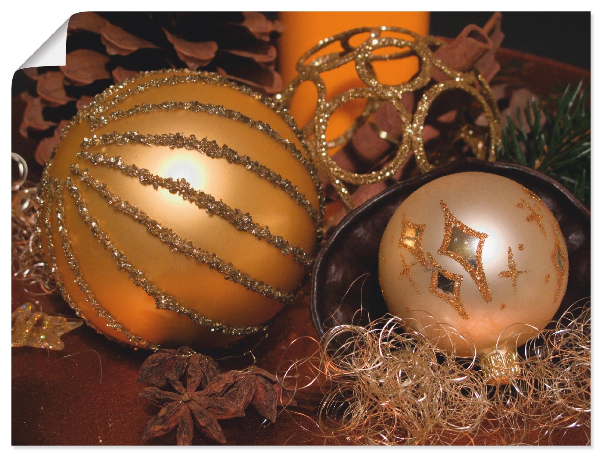 versch. in Poster (1 Größen Alubild, Leinwandbild, St), Artland Weihnachtsgesteck, als Wandaufkleber oder Wandbild Weihnachten