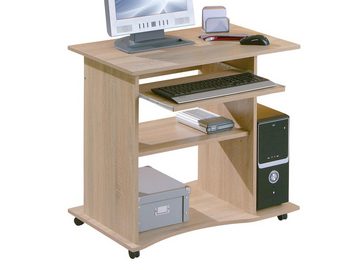 möbelando Schreibtisch Durini (BxHxT: 80x75x50 cm), in Sonoma-Eiche mit 2 Einlegeböden