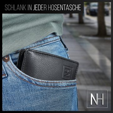 NilsHeese Geldbörse NH Geldbörse Herren RFID-Blocker Portmonaise - Leder, echt Leder