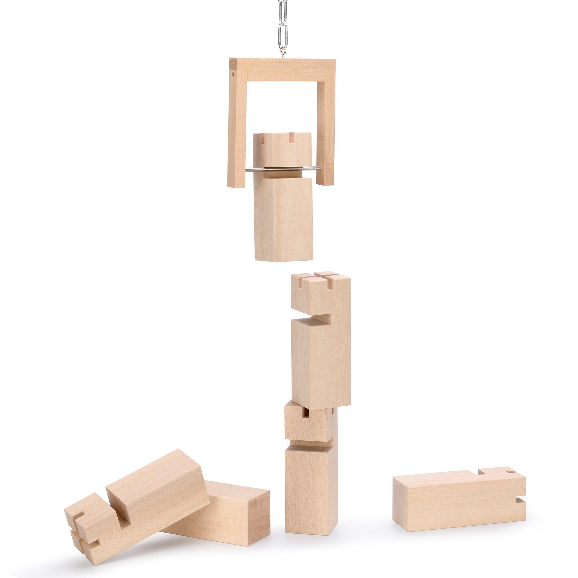 ideen.kollektiv Stapelspielzeug Fröbelturm - Stapelspiel für bis zu 24 Spieler - Teambuilding Outdoor, Spiel für Kinder und Erwachsene aus Buchenholz