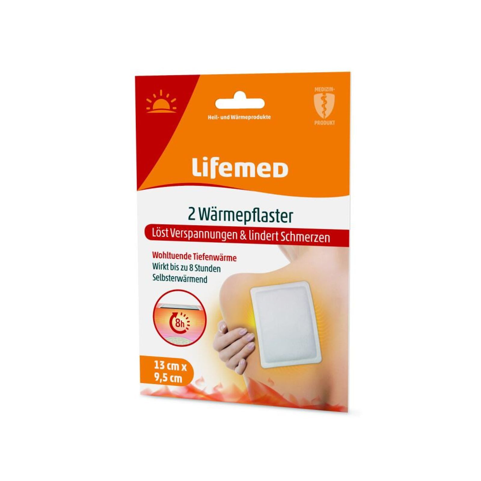BURI Wärmepflaster 12x Lifemed Wärmepflaster 2er 10x13cm Weiß Pads Kissen Rücken Muskel (12 St)
