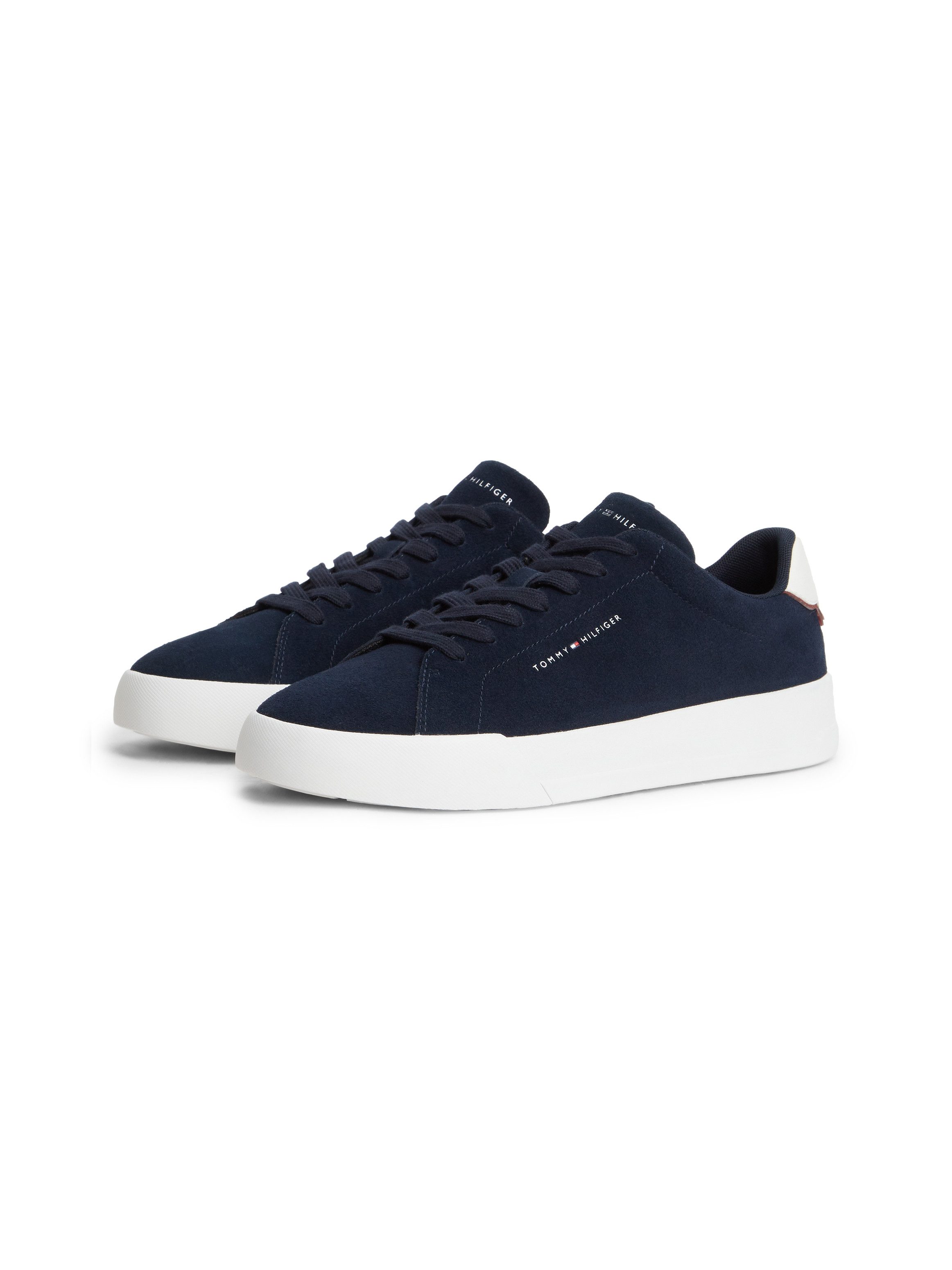Tommy Hilfiger TH COURT CORE SUEDE Sneaker Freizeitschuh, Halbschuh, Schnürschuh mit seitlichem Logoschriftzug