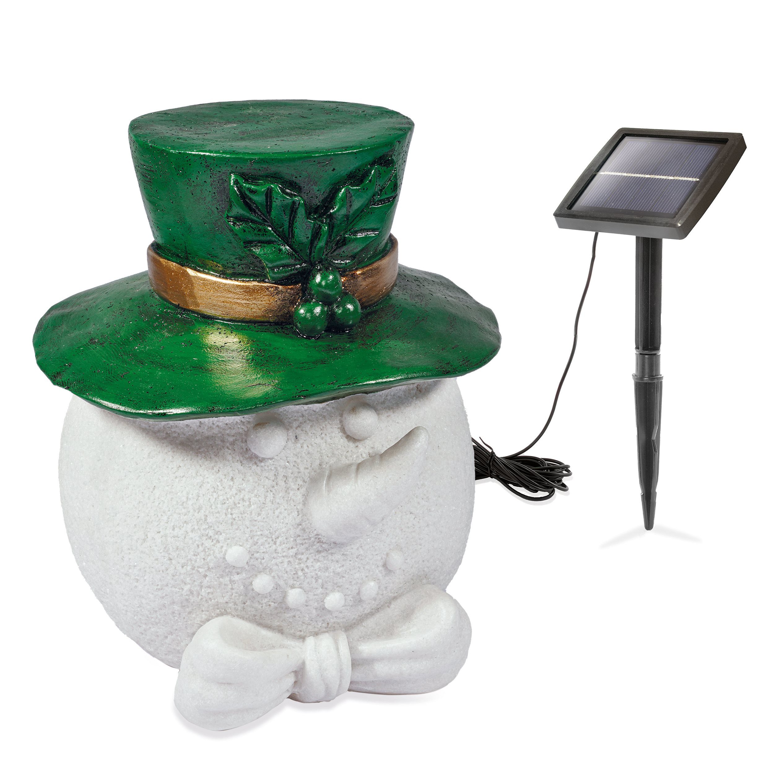 esotec LED Solarleuchte Schneemann TONI, H29cm 5500K Kunstharz Weihnachtsdeko outdoor 102684, LED fest integriert, 2700K warmweiß 5500 kaltweiß, 2 Lichtfarben (warmweiß oder kaltweiß) einstellbar via Schalter