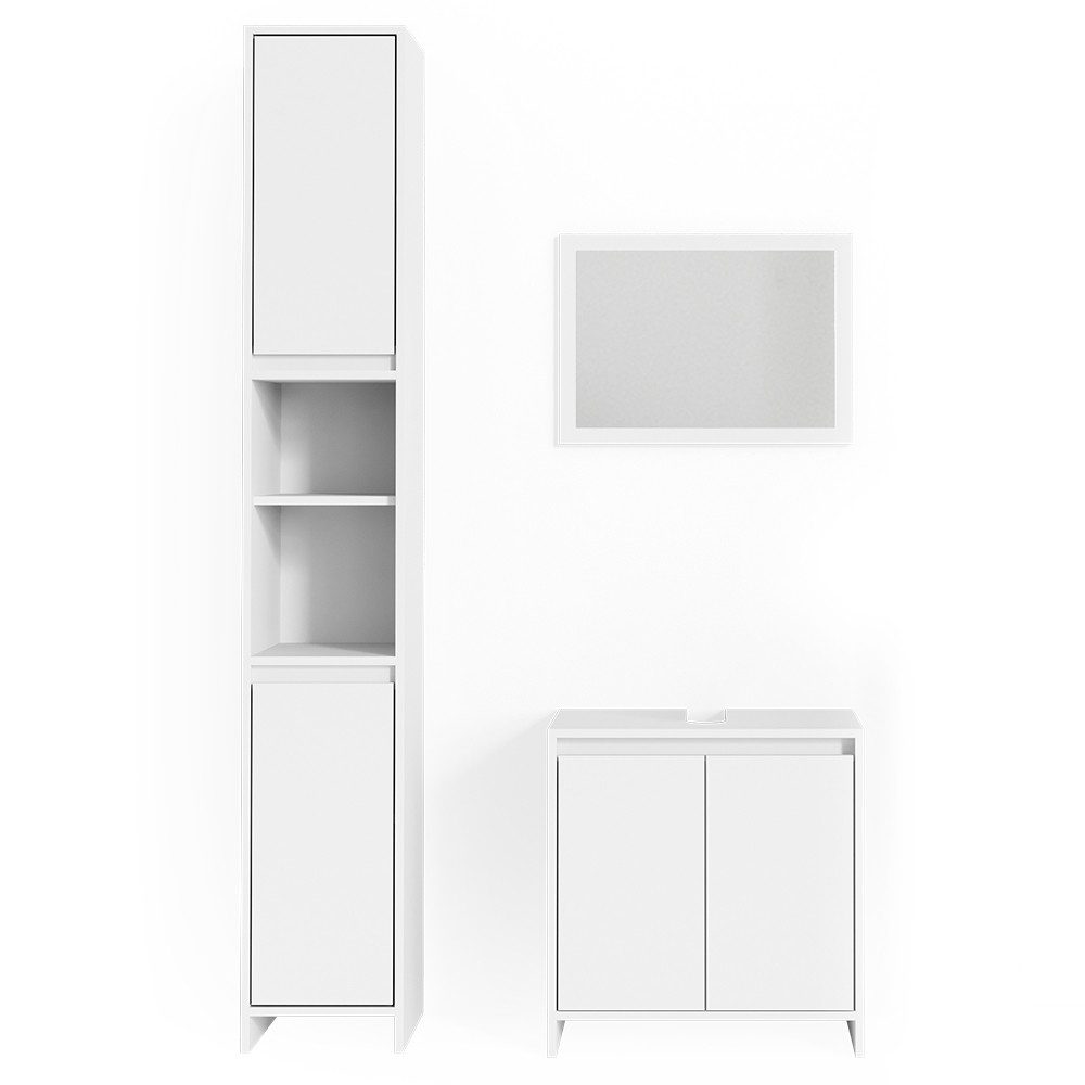 Badmöbel-Set Emma, Weiß, 3er Set