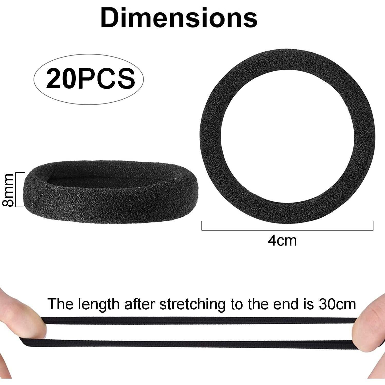 LuxusKollektion Haargummi 20 Premium Haargummis Schwarz Baumwolle elastisch Mädchen Haarband