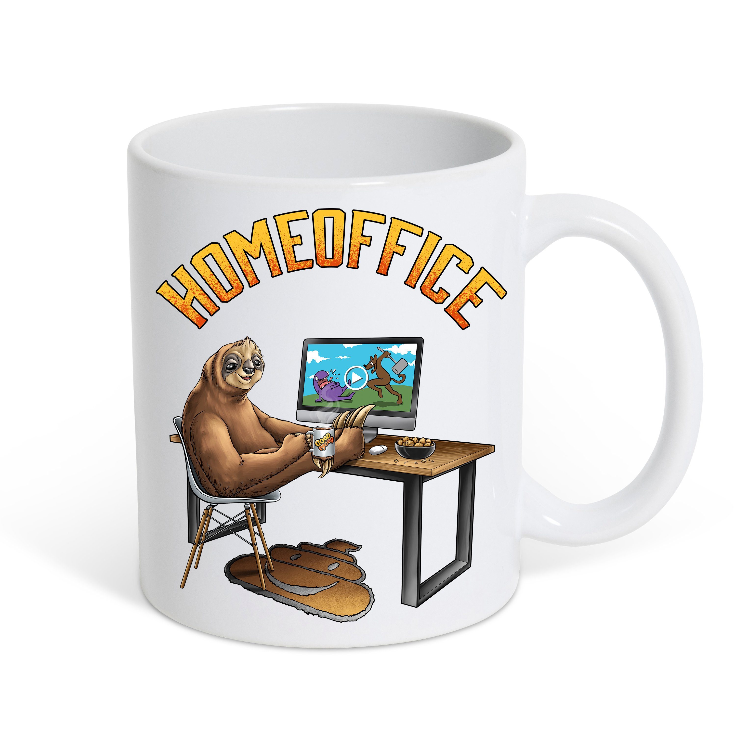 Youth Designz Tasse Homeoffice Kaffeetasse Geschenk mit lustigem Fun Print Spruch, Keramik, mit lustigem Fun Print Weiß