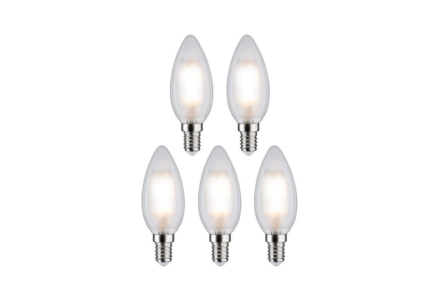 Paulmann LED-Leuchtmittel 5er Pack Kerze 470lm 4000K matt 230V, E14, 5 St., Neutralweiß