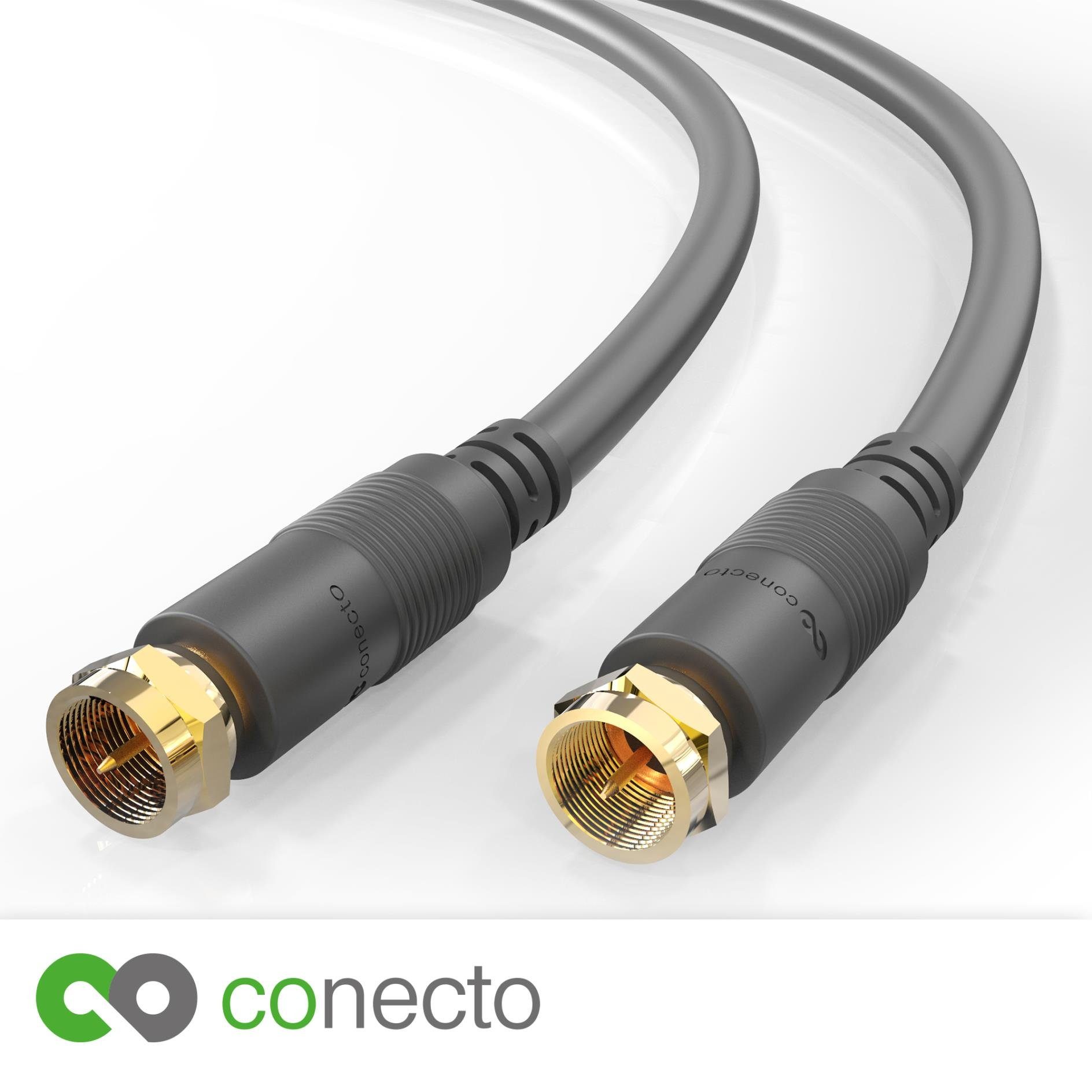 conecto conecto HQ SAT Antennenkabel - 4K UHD 1080p FULL HD HDTV 3D - (F-Steck SAT-Kabel, (100 cm)