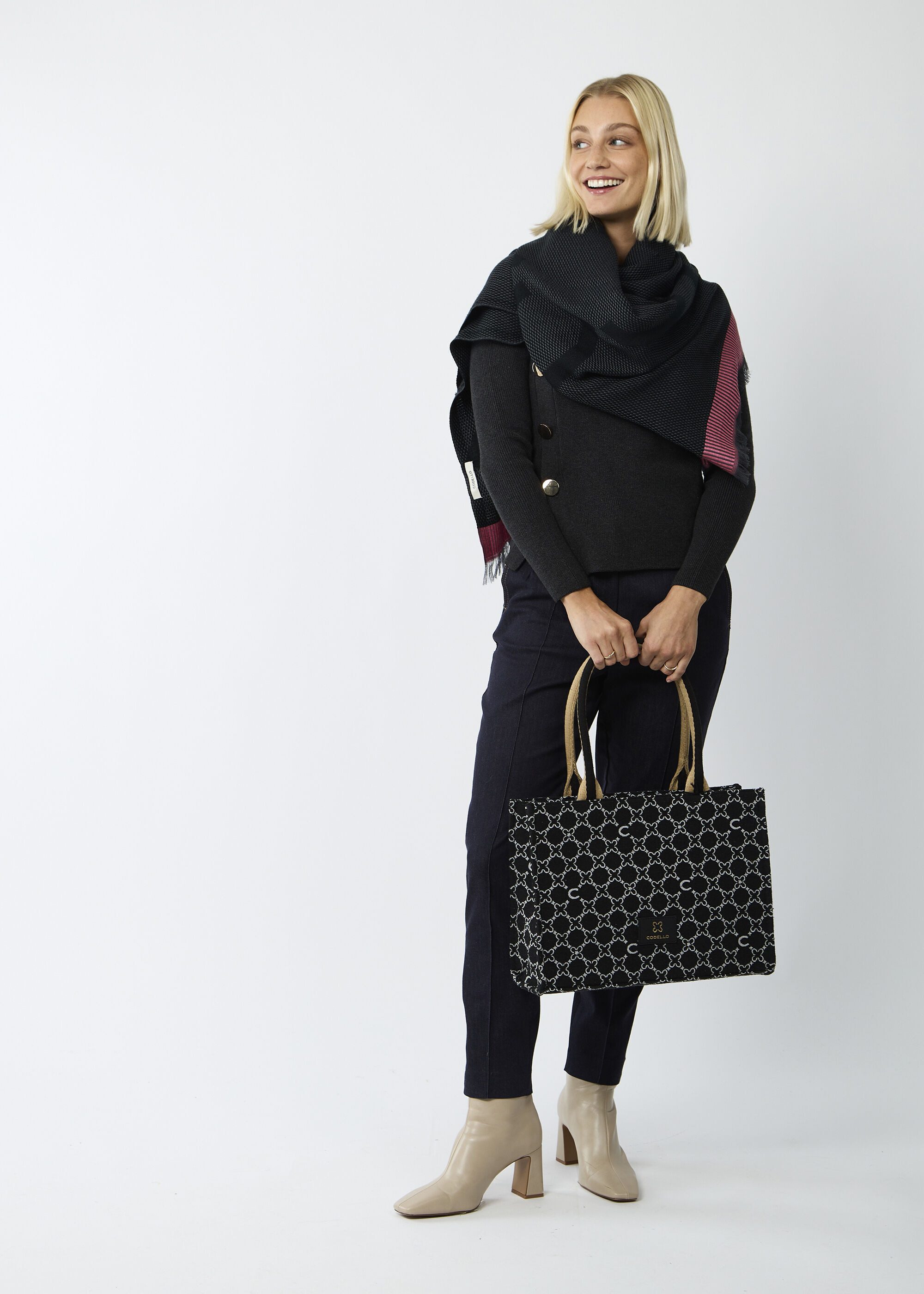 Codello Shopper, mit Monogramm-Muster