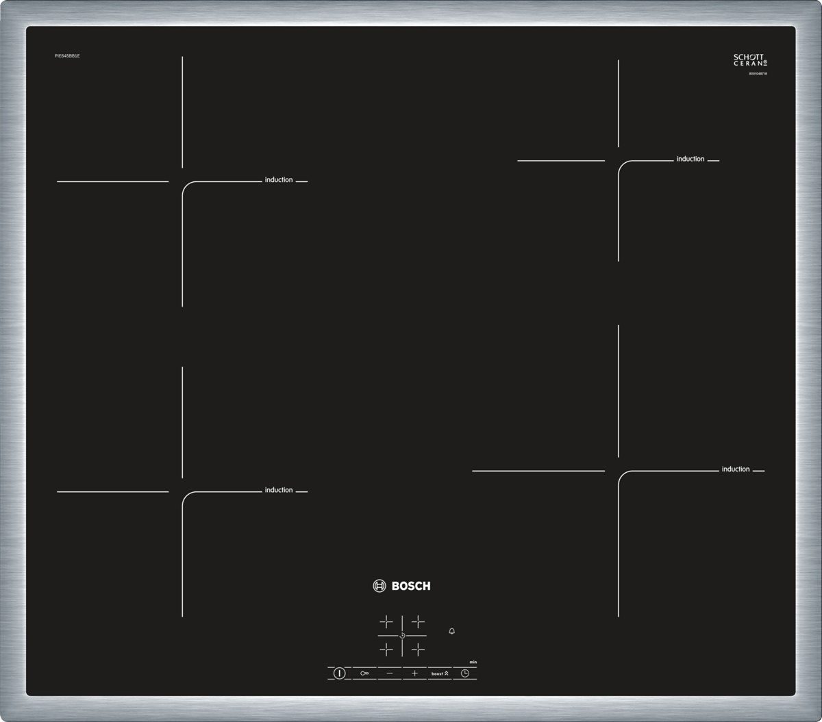 Image of BOSCH Induktions-Kochfeld von SCHOTT CERAN® Serie 4 PIE645BB1E, mit Timer