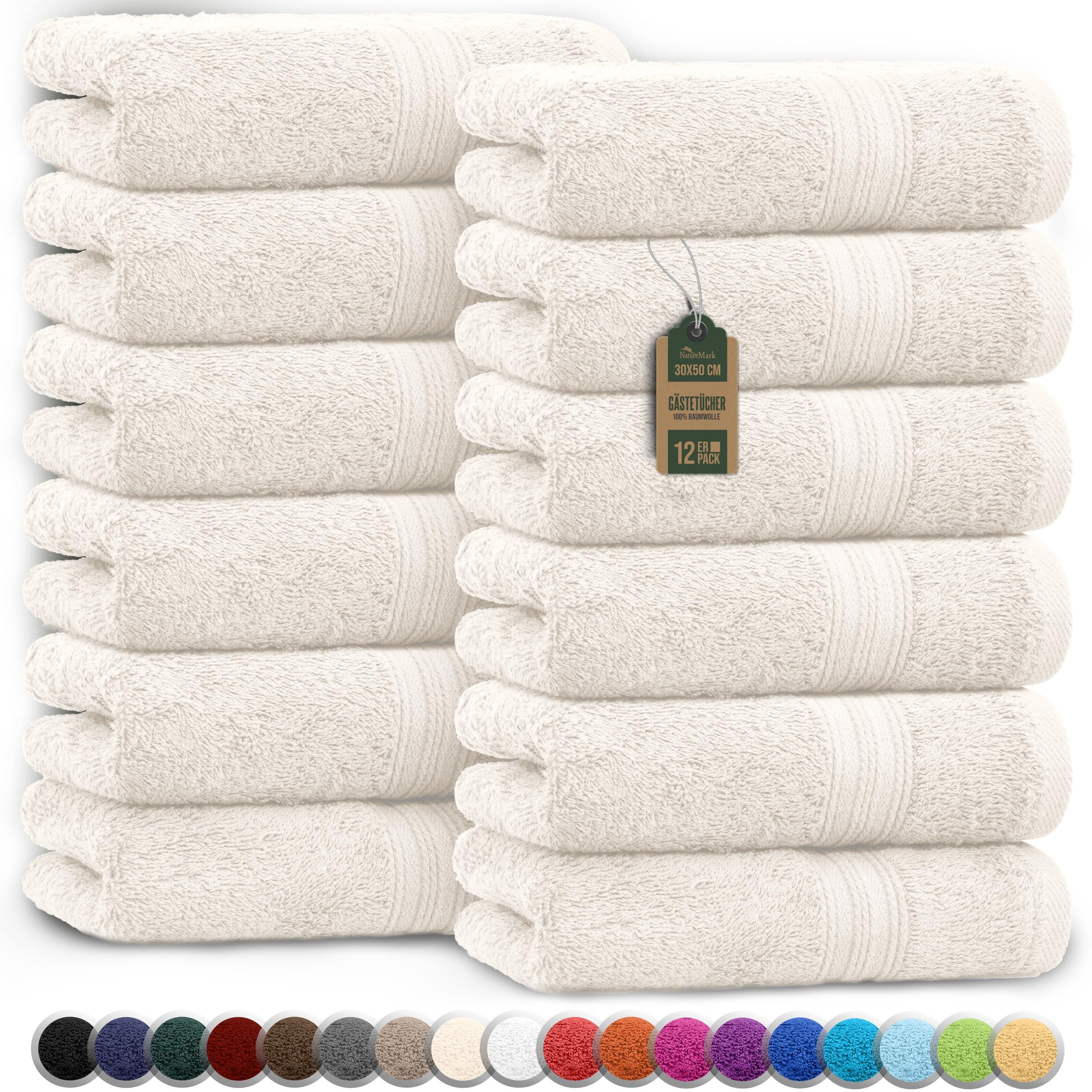 NatureMark Gästehandtuch Gästetuch 500gsm, 100% Baumwolle günstig online kaufen