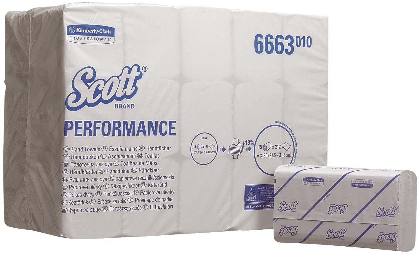 KLEENEX Organisationsmappe Kleenex® 6663 PERFORMANCE Handtücher - 1-lagig, weiß, 15 x 212 Tücher