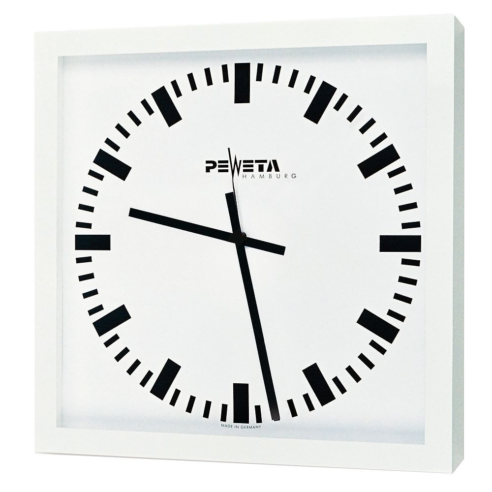 Peweta Wanduhr Funk-Wanduhr 50x50 (Funkuhr mit sekundengenauer DCF77-Synchronisation)