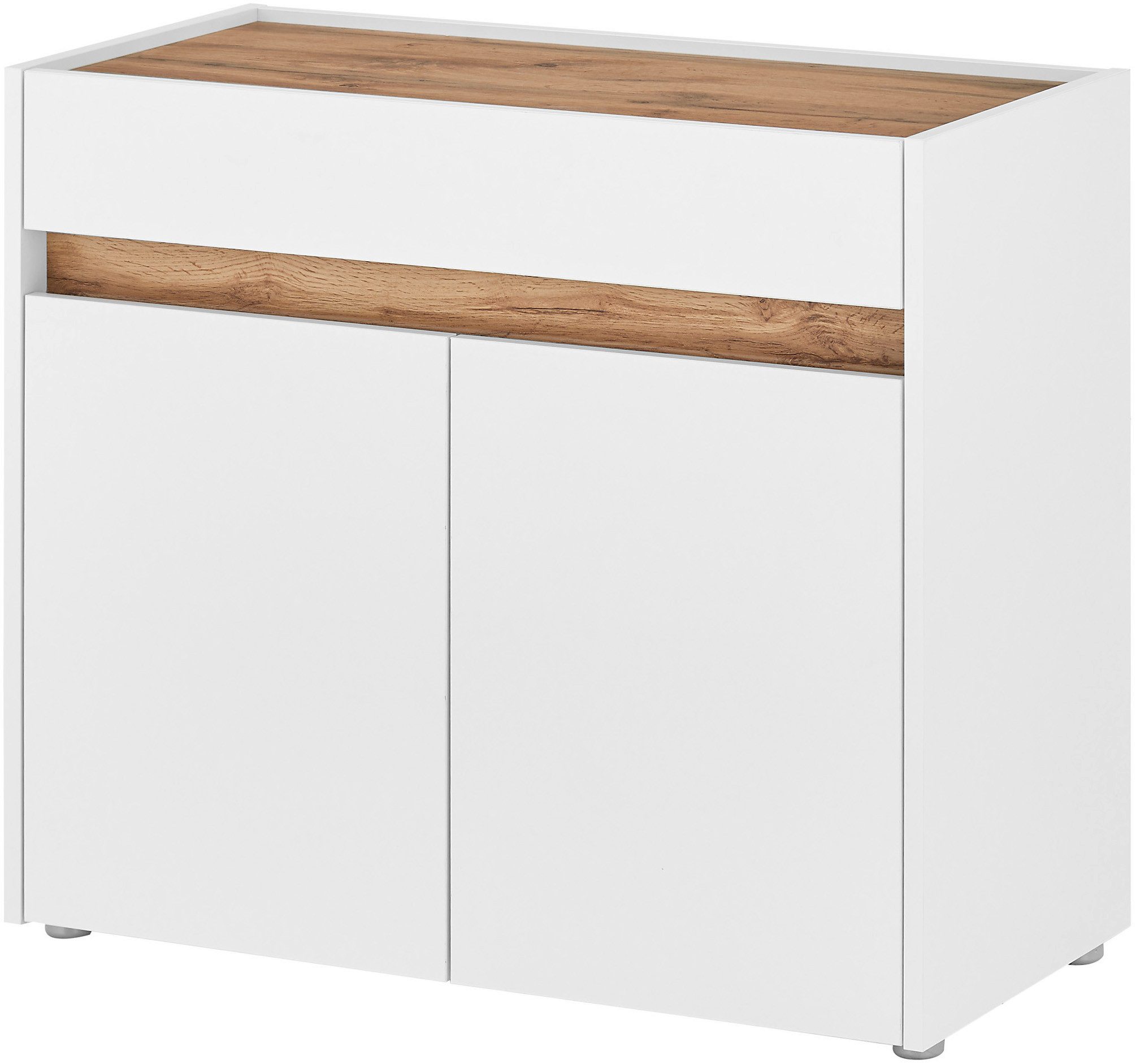 Home affaire Kommode GiRON/CiTY, Schrank in vier Farben, modernes Sideboard, Kommode, in zwei Farben erhältlich, 2 Türen, 1 Schubkasten, 80 cm breit