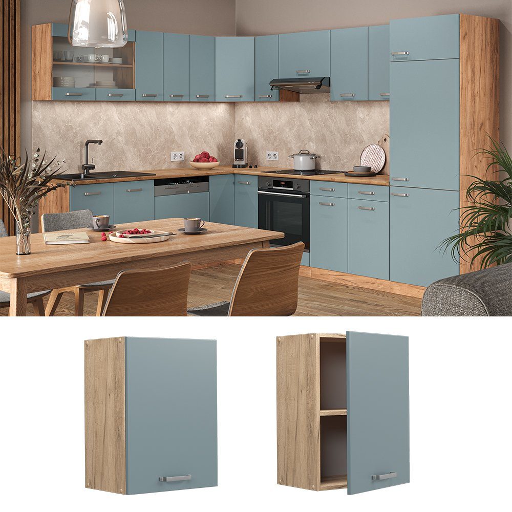 Vicco Hängeschrank R-Line, Blau-Grau/Goldkraft Eiche, 45 günstig online kaufen
