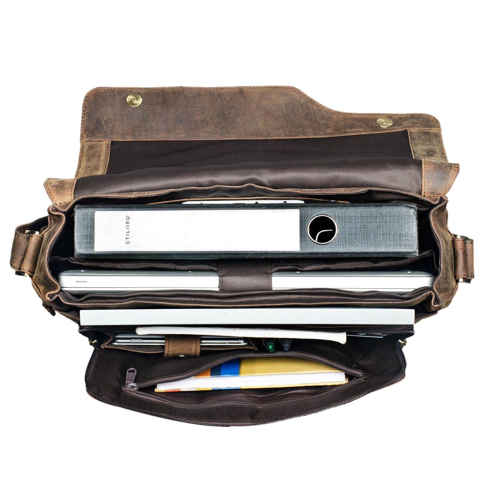 STILORD Laptoptasche "Marlon" Ledertasche Herren Business – Bild 4 von 5