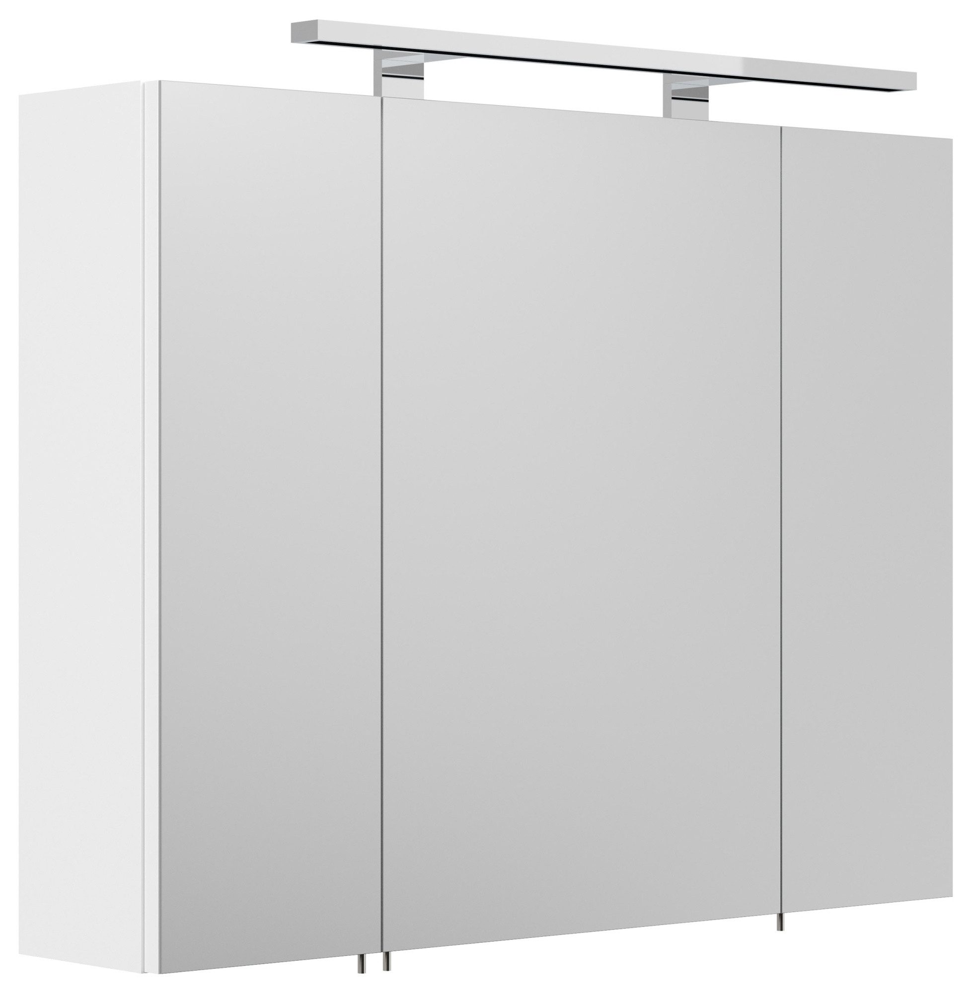 Magnolia Home Badezimmerspiegelschrank Spiegelschrank 80cm weiss matt, m. LED-Beleuchtung