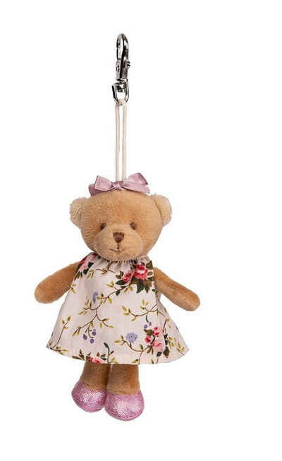 Bukowski Kuscheltier Schlüsselanhänger Teddybär Meli 10 cm mit Blumenkleid und pinke Schuhe