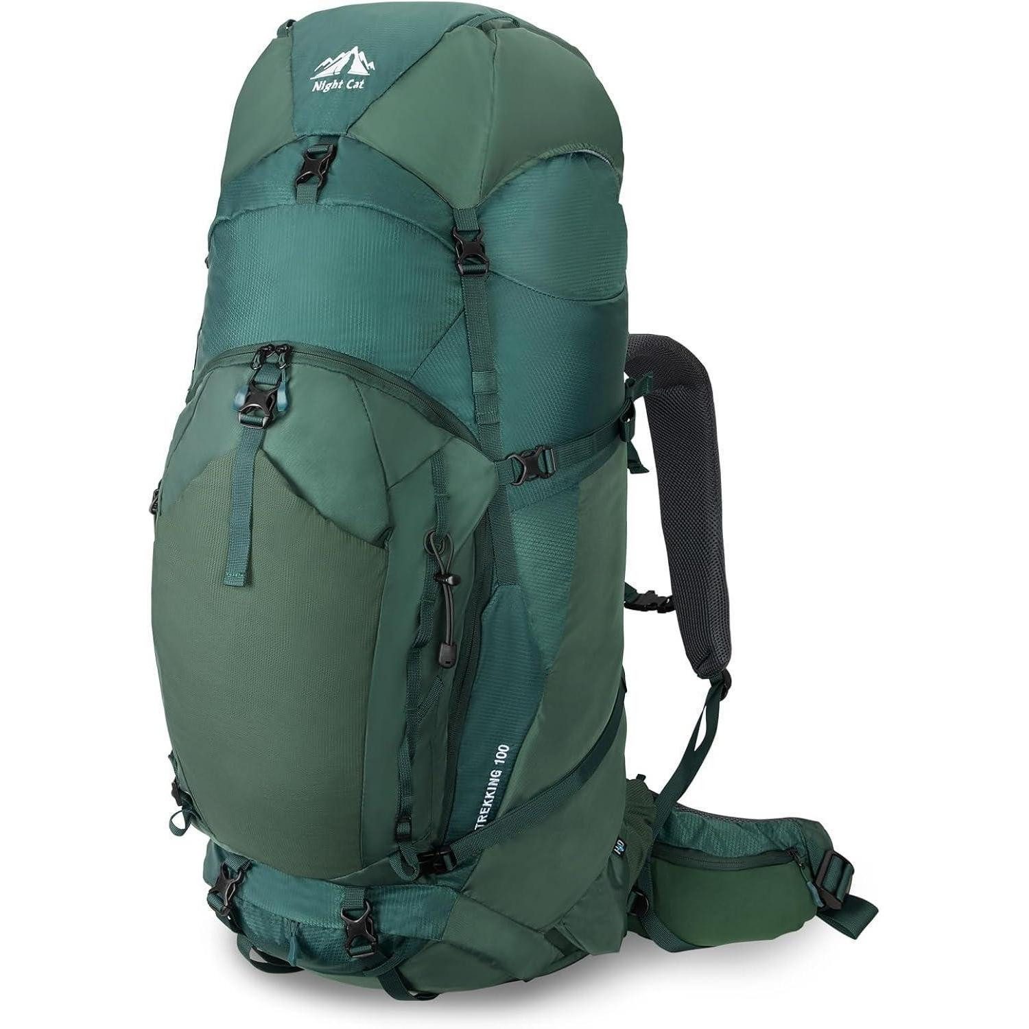 LuxusKollektion Trekkingrucksack Rucksack 50L 100L Trekkingrucksack Herren Damen 100 liter Grün Plus
