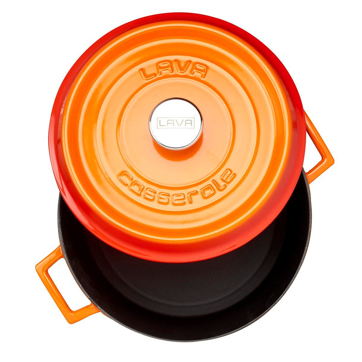 LAVA Bräter LAVA Gusseisentopf mit Deckel, emailliert, Ø 28 cm, 6,71 Liter, Gusseisen (2-tlg), emailliertes Gusseisen, backofengeeignet