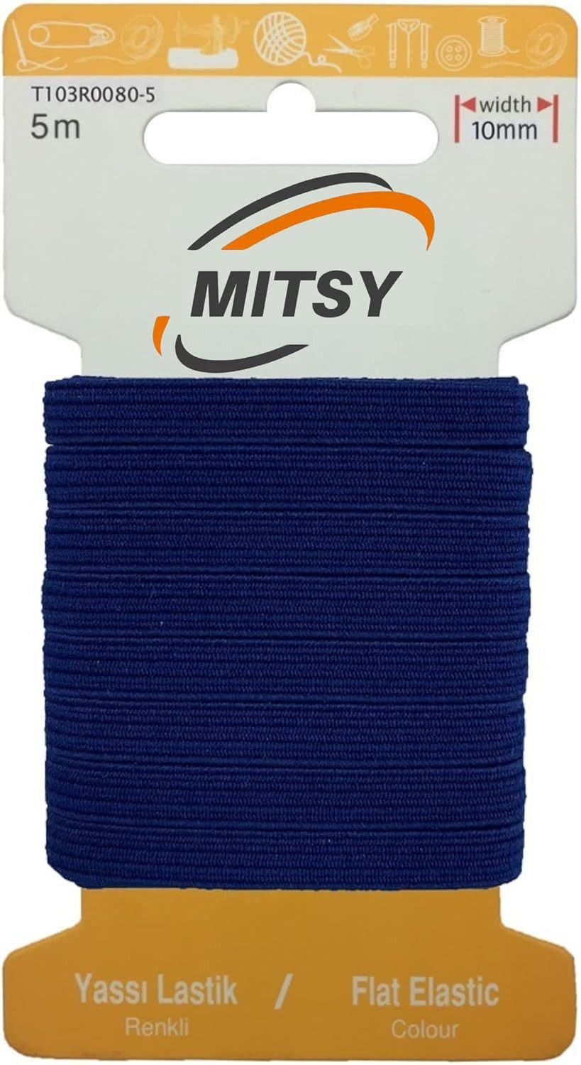 MITSY Gummibänder elastisches Gummiband 1,5/3/5/6/8/10/20/30 mm Gummilitze 5/10/25/100 m, Reißfest, Stark für Kleidung & DIY, ISO 9001/14001/OHSAS zertifiziert
