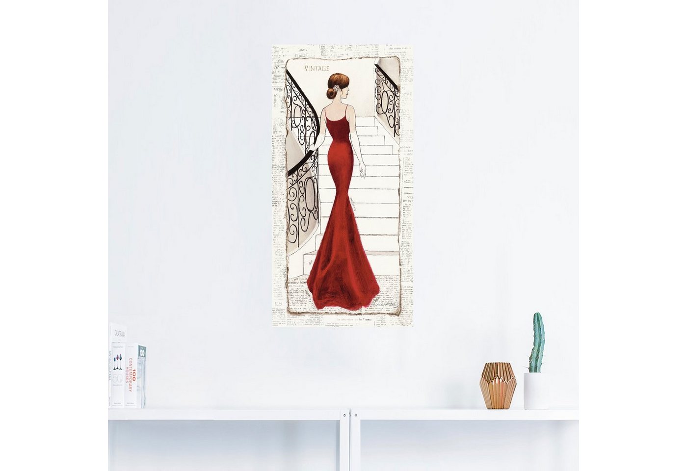 Artland Wandbild »Die schöne in Rot«, Frau (1 Stück), in vielen Größen & Produktarten -Leinwandbild, Poster, Wandaufkleber / Wandtattoo auch für Badezimmer geeignet-kaufen