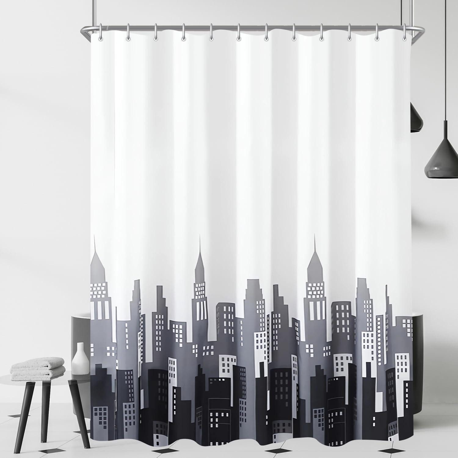LuxusKollektion Duschvorhang Duschvorhang 180x200 Antischimmel Eisenturm H200 x B180 cm (1er Pack) Breite 180 cm