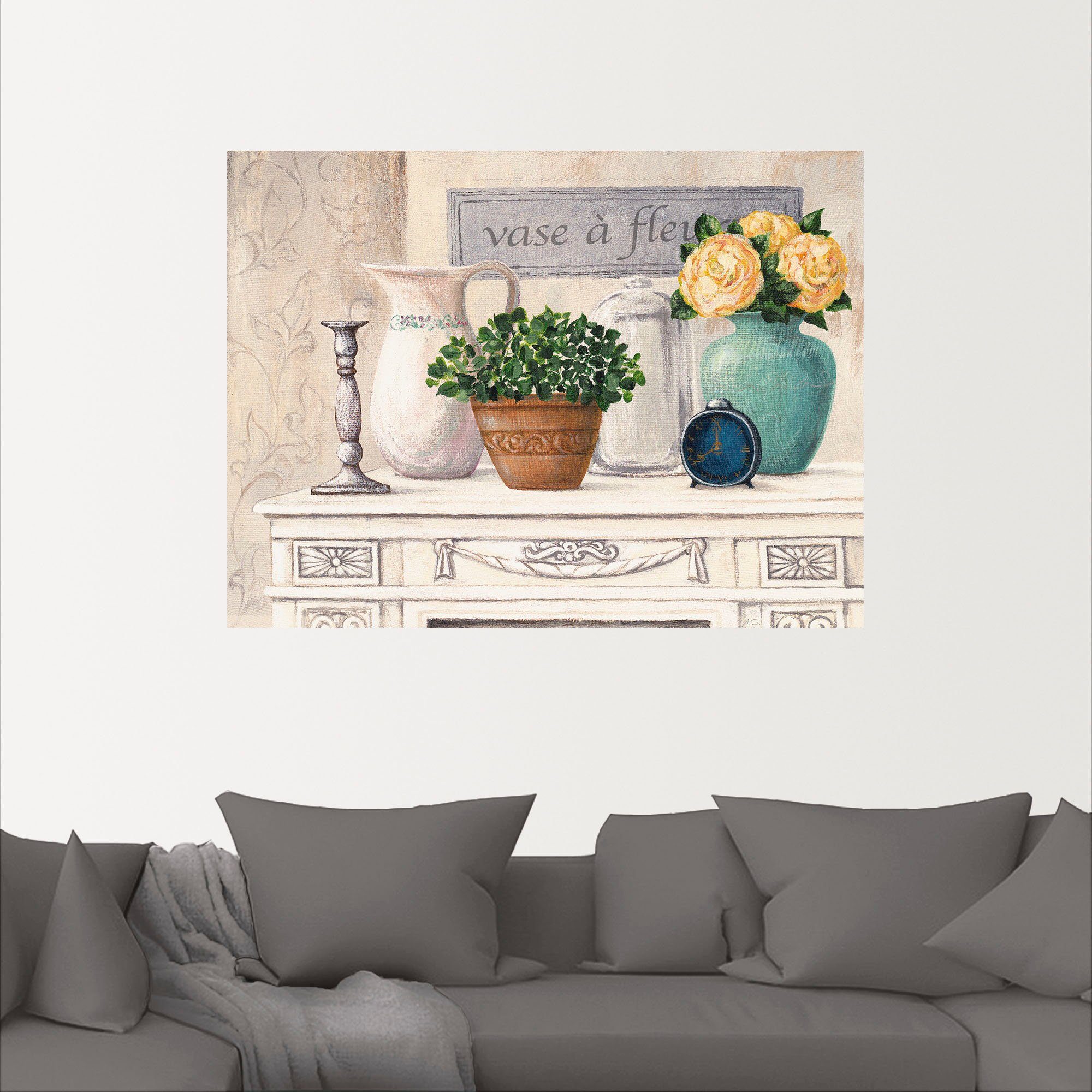 & Artland mit Poster Alubild, versch. als Wandaufkleber Blumen, Größen Wandbild Leinwandbild, (1 in Töpfe oder Vasen Vasen St),