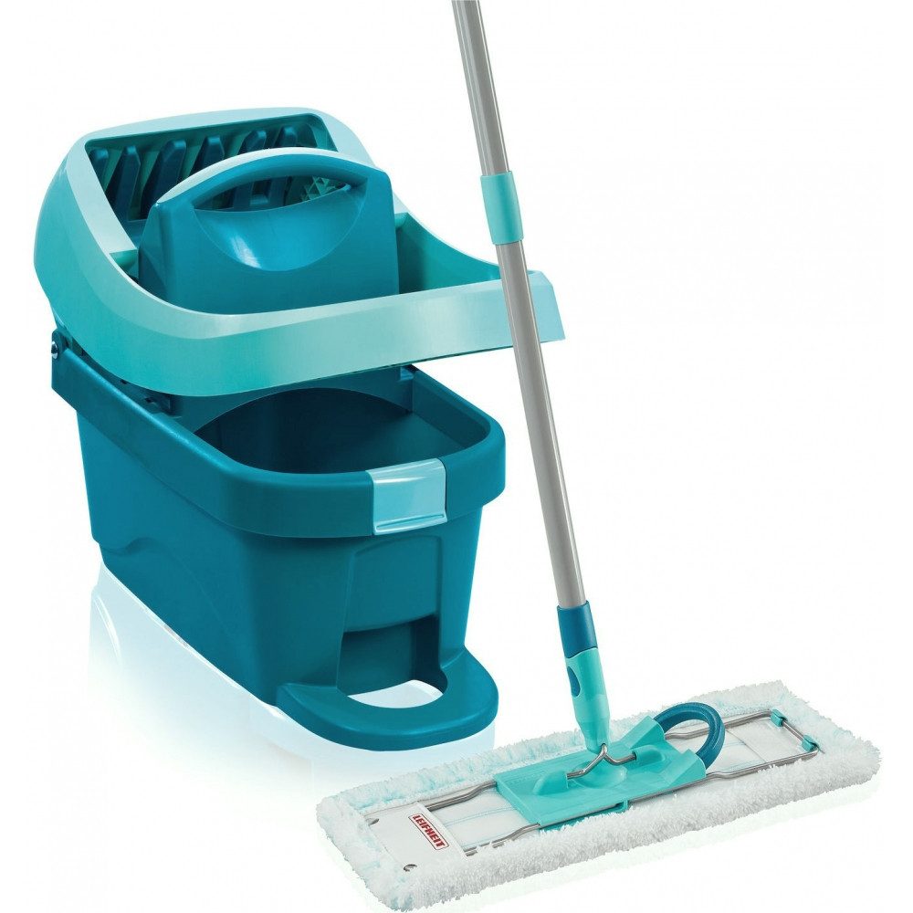 Leifheit Wischmopp Profi XL mit Rollen Wischtuchpresse - Bodenwischer - türkis