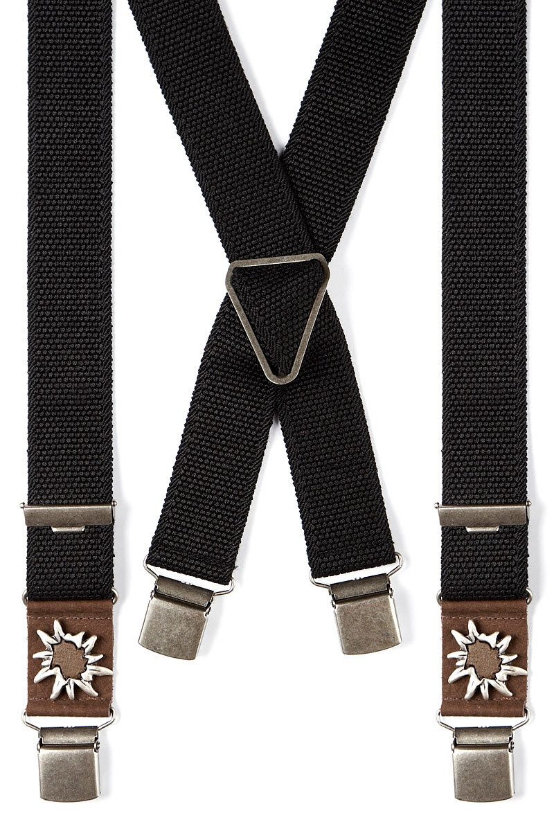 Luise Steiner Trachtenlederhose Trachten Hosenträger - ALPIN - schwarz
