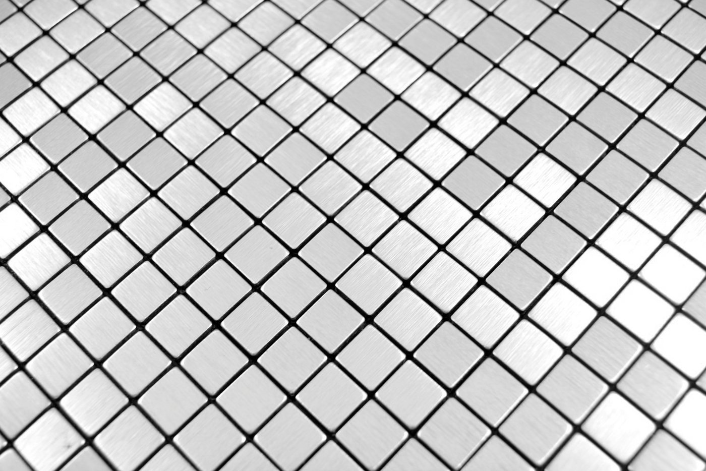 Thumbnail - Mosani Mosaikfliesen selbstklebend Mosaik Metall Alu silber matt gebürstet Fliese
