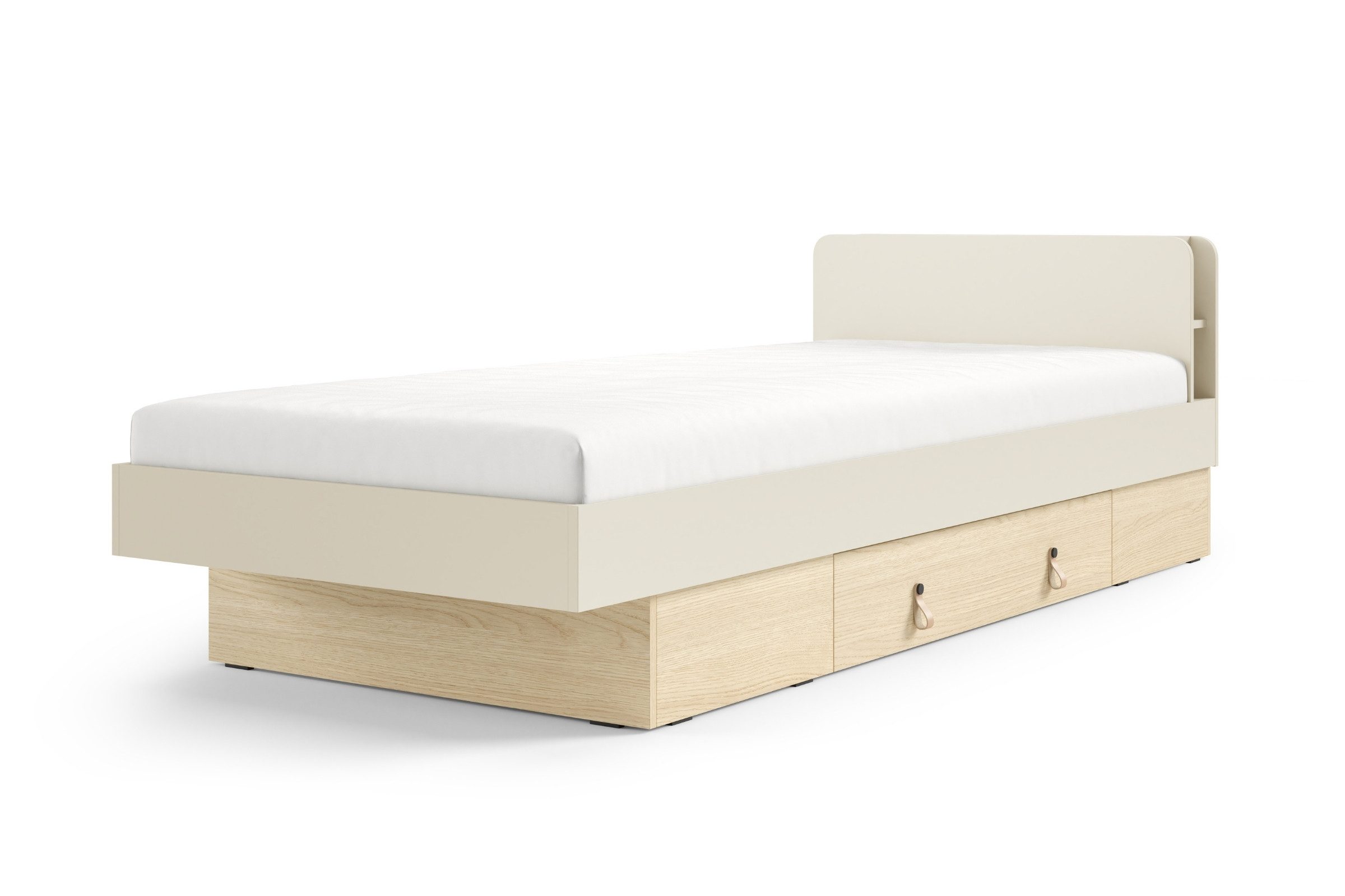 Deine Möbel 24 Einzelbett Bett SOVI 18 90x200 / SOVI 19 120x200 cm, skandinavisches Design (Set, 1-tlg., SOVI - Kollektion), Jugendbett, Kinderbett mit Schublade, Regal und Lattenrost