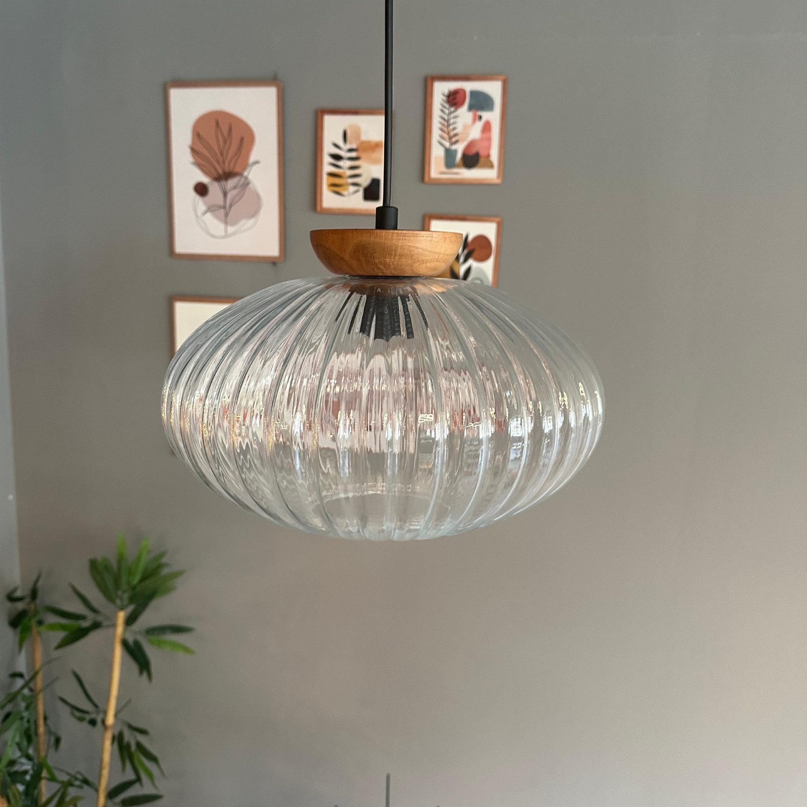 Bamyum Pendelleuchte Elegant Glas-Kronleuchter Hängelampe Restaurant günstig online kaufen