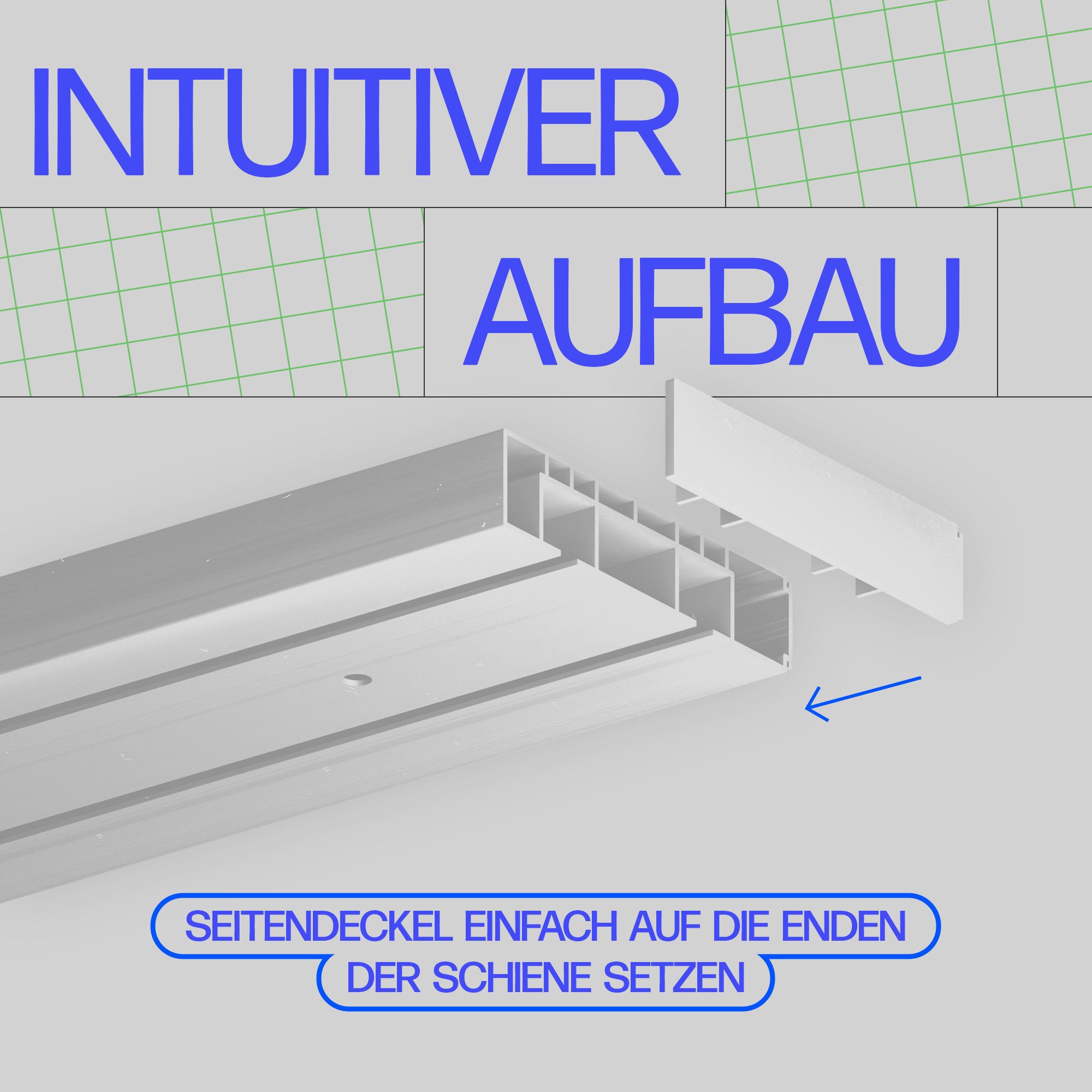 Bestlivings Gardinenschiene Seitendeckel, 2-läufig, geklemmt, Kunststoff, 2er-Pack, robust, Stopper-Funktion, Steckmontage, Made in EU – Bild 3 von 5