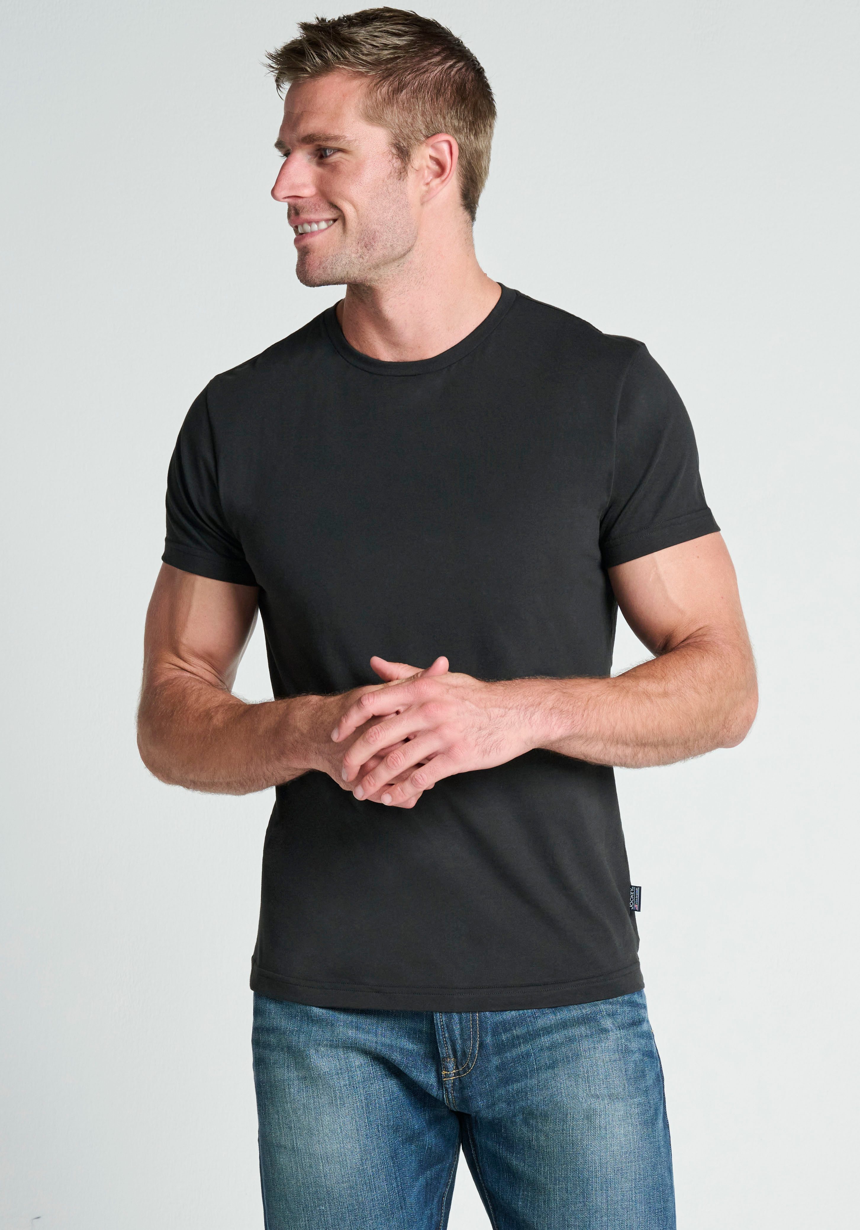 Jockey T-Shirt American T-Shirt (2er Pack) Single-Jersey, Cotton, weich