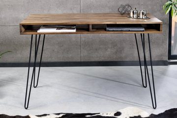 riess-ambiente Schreibtisch SCORPION 110cm grau / schwarz, Arbeitszimmer · Massivholz · Hairpin Legs · Retro · Home Office