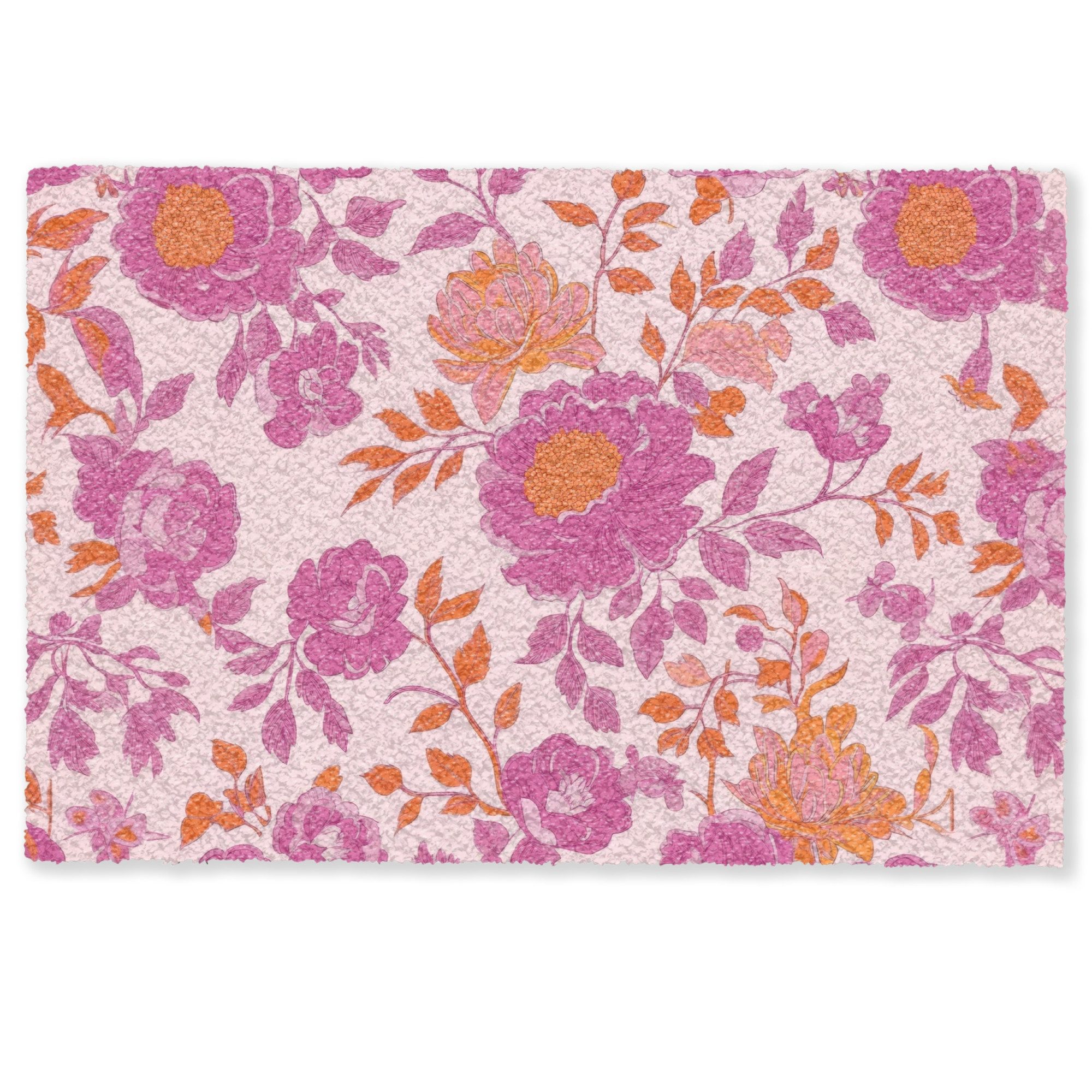 MuchoWow Fußmatte Florales Muster - Rosa günstig online kaufen