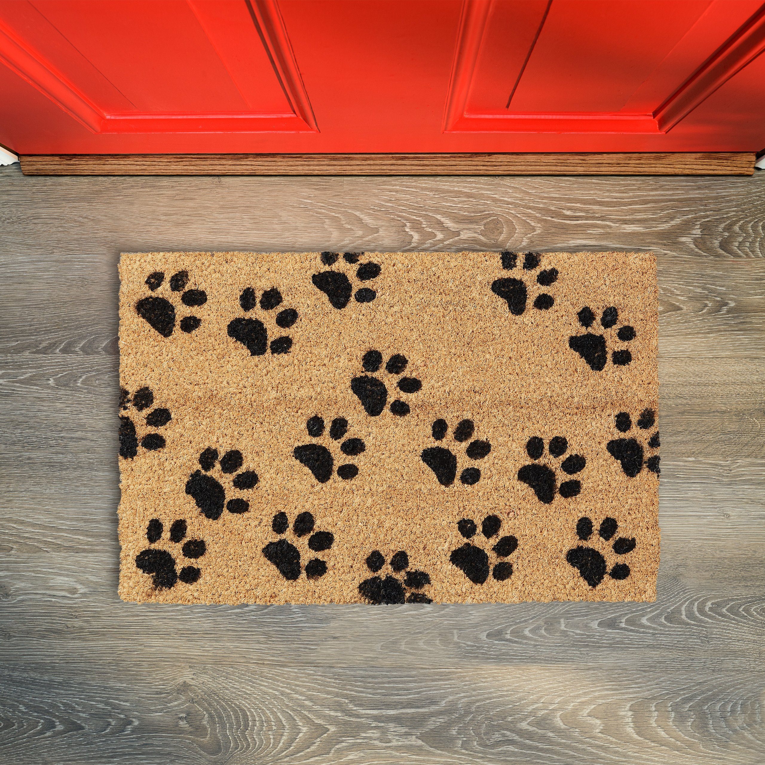 relaxdays Fußmatte Kokos Fußmatte mit Pfoten, Höhe: 15 mm günstig online kaufen