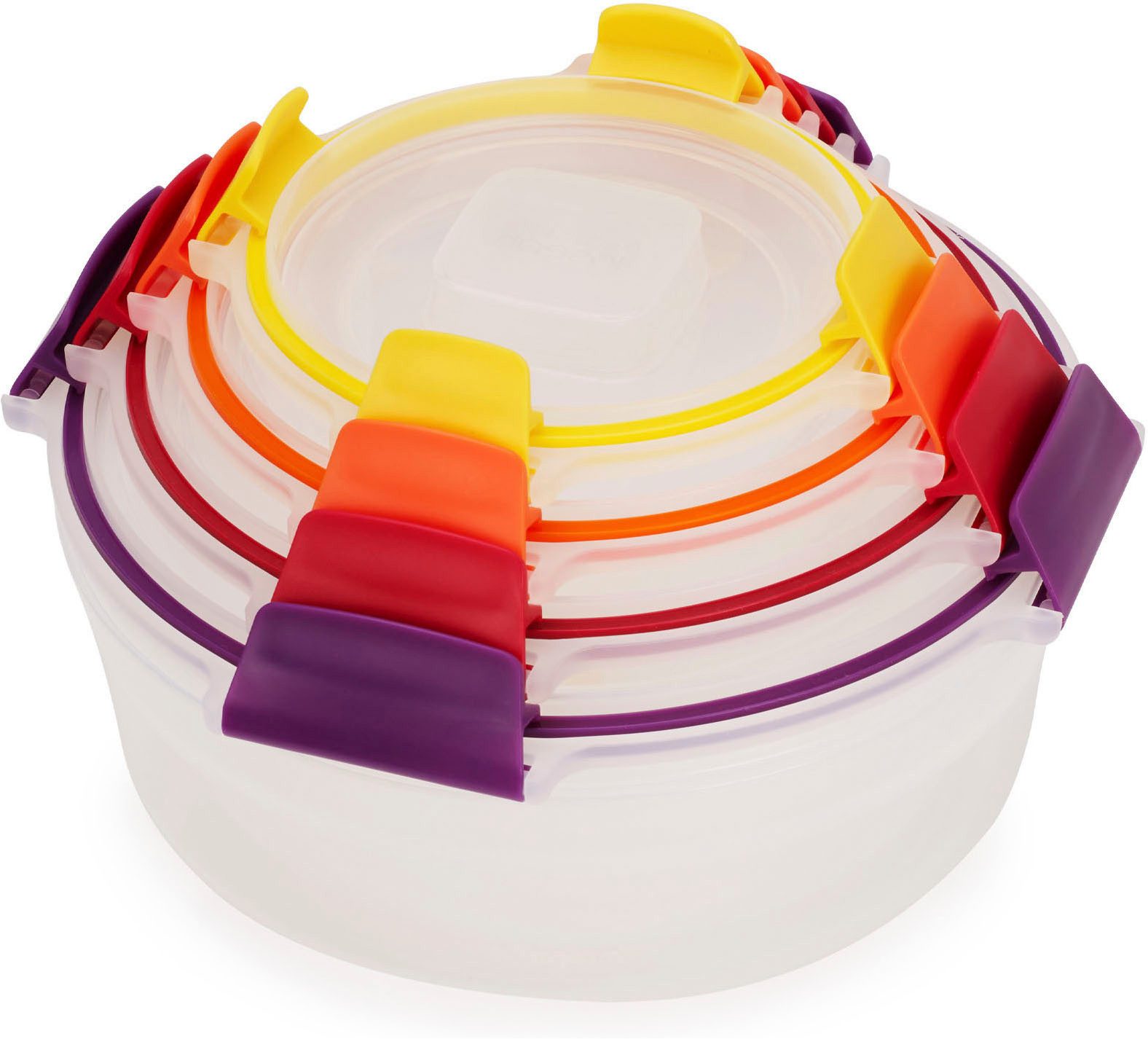 Joseph Joseph Frischhaltedose Nest™ Lock 4-teiliges Behälterset mit runden Behältern, Kunststoff, (Set, 4-tlg), in verschiedenen Größen