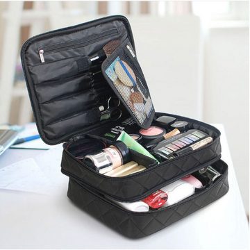 Fivejoy Kosmetiktasche Portable Reise Makeup Tasche Doppelschicht Große MakeUp Organizer