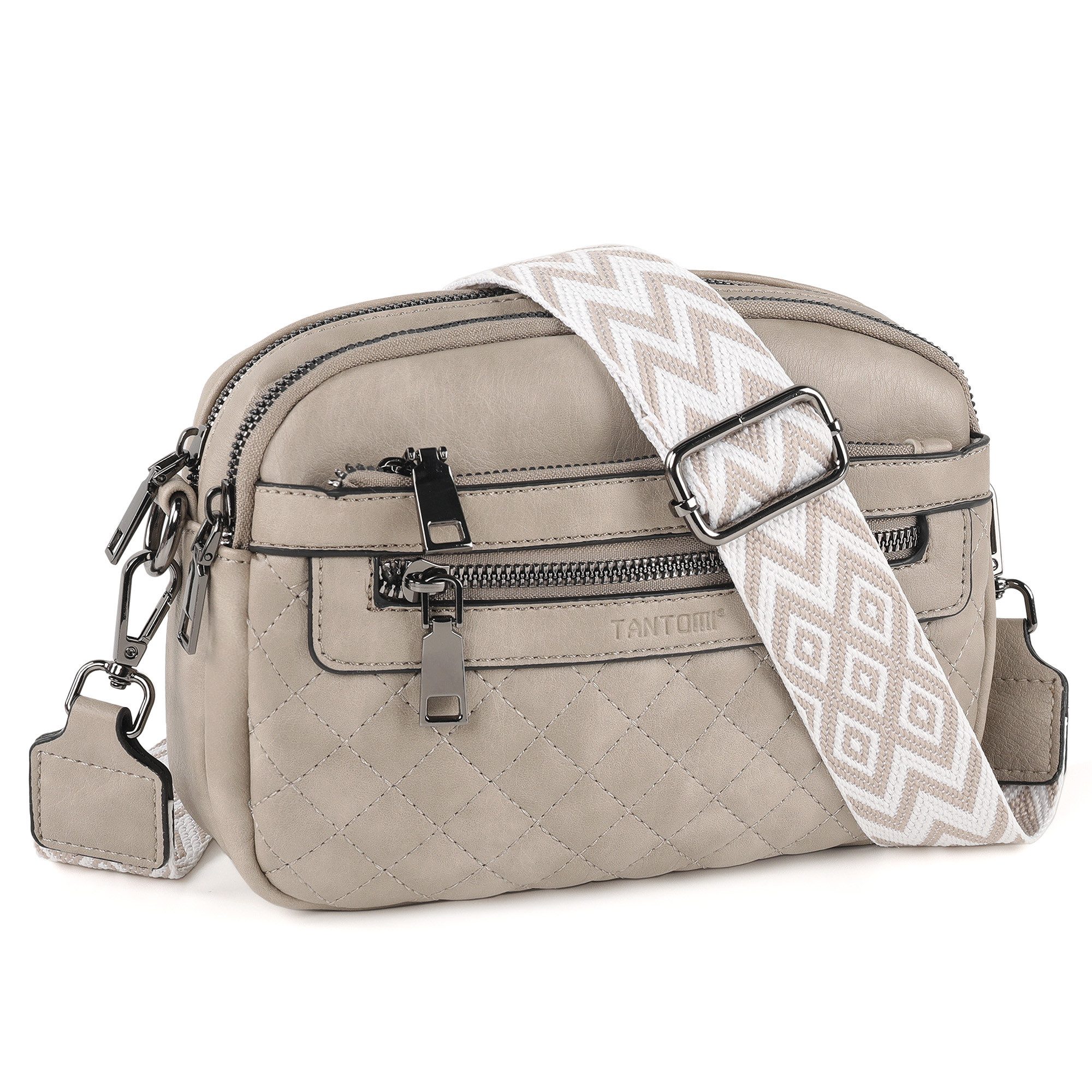 Schultertasche Umhängetaschen Damen, Crossbody Bag mit mehreren Fächern