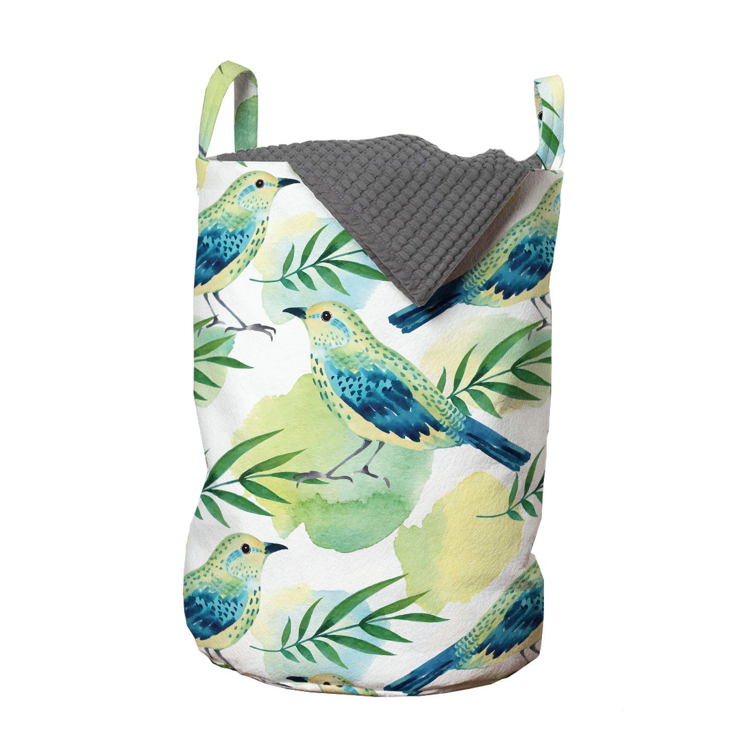 Griffen Kordelzugverschluss Wäschesäckchen Watercolored Vögel für mit Abakuhaus Waschsalons, Sparrow Wäschekorb