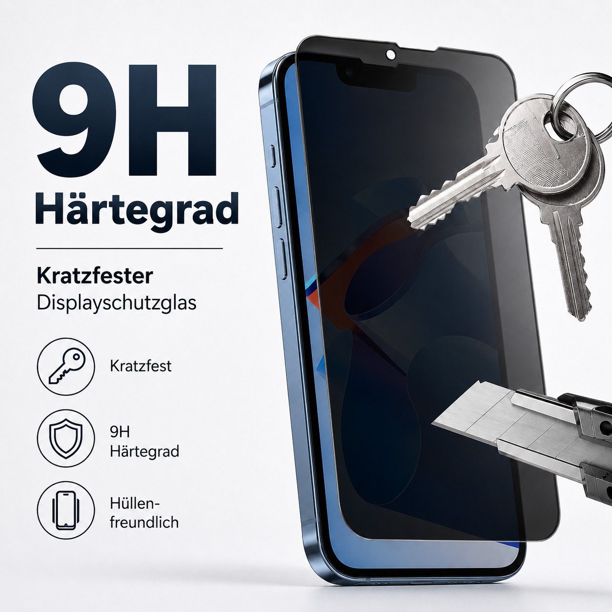 Ventarent Displayschutzglas Privacy Schutzglas für iPhone 13 Serie für Apple iPhone 13 mini, 2er Set, 2 Stück, 9H Hartglas, oleophobe Beschichtung, casefreundlich