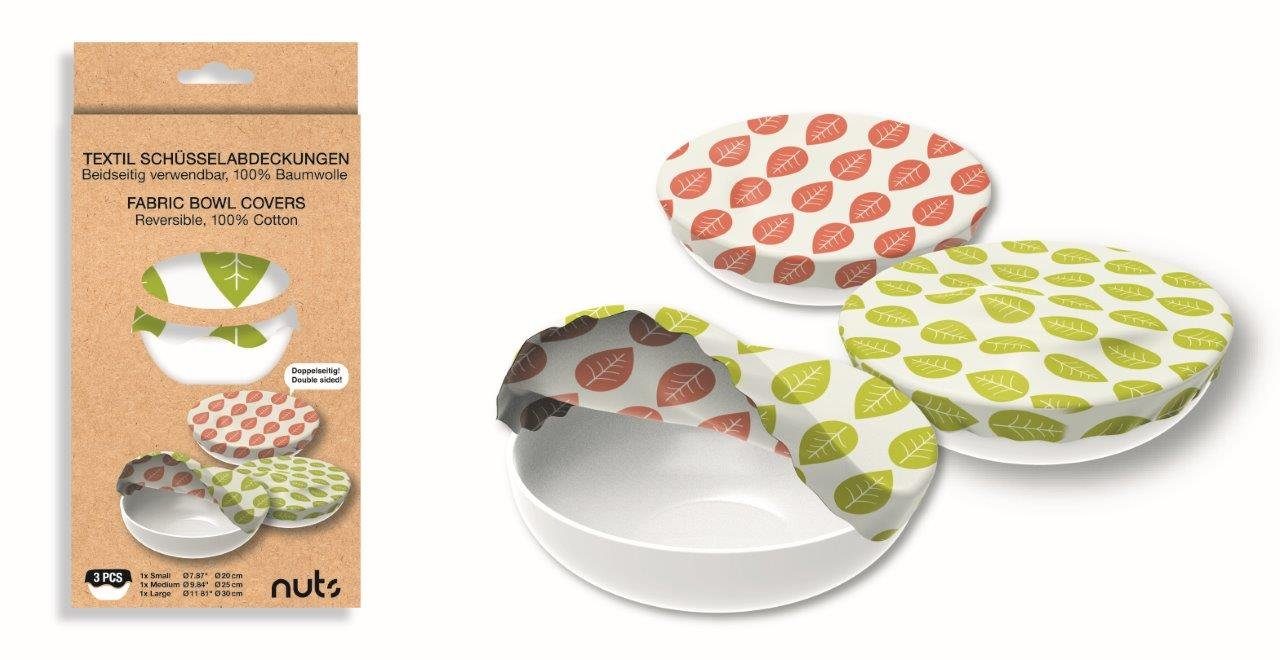 Nuts Schutzhaube textile Schüsselabdeckung,(Set, 3-tlg) Waschbar und plastikfrei