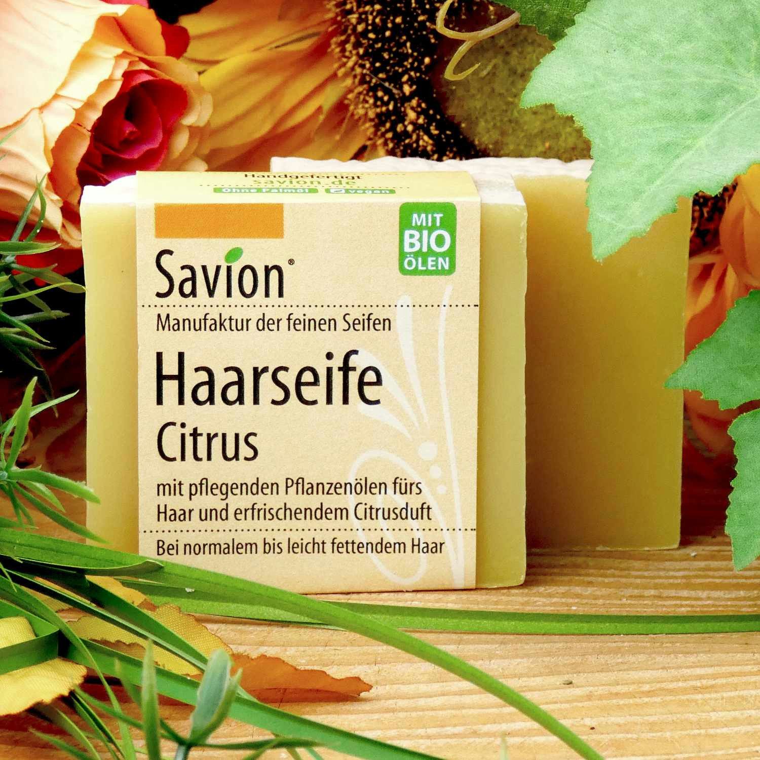 Savion Haarseife Citrus, 1-tlg., Palmölfrei Bio Öle alle Haartypen 85 g