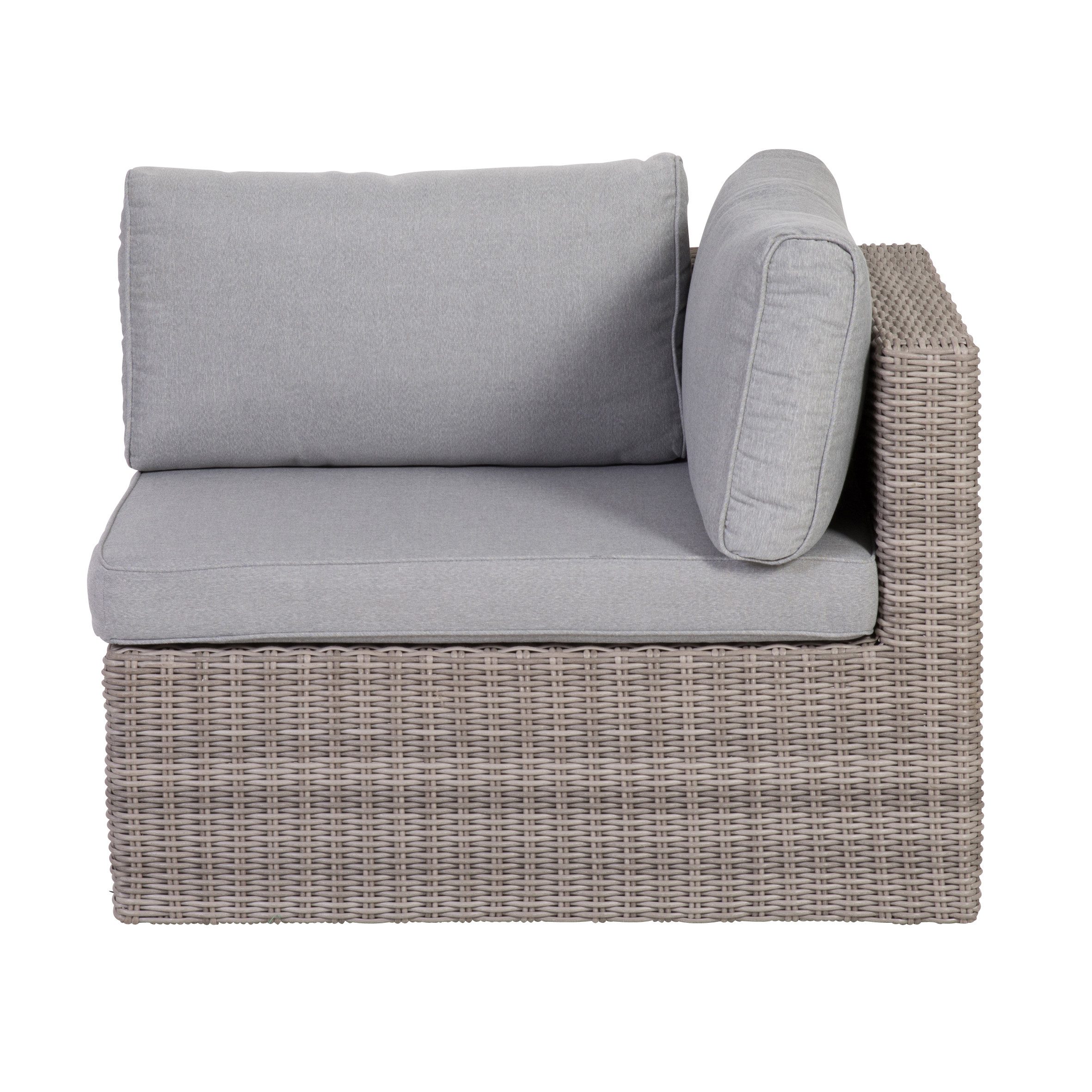 Greemotion Gartenlounge-Set Rattan Palma Rattanlounge Grau / Beige inkl. Auflagen